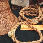 A hat and cedar ropes for traditional food preparation.