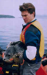 Peter is holding a seal